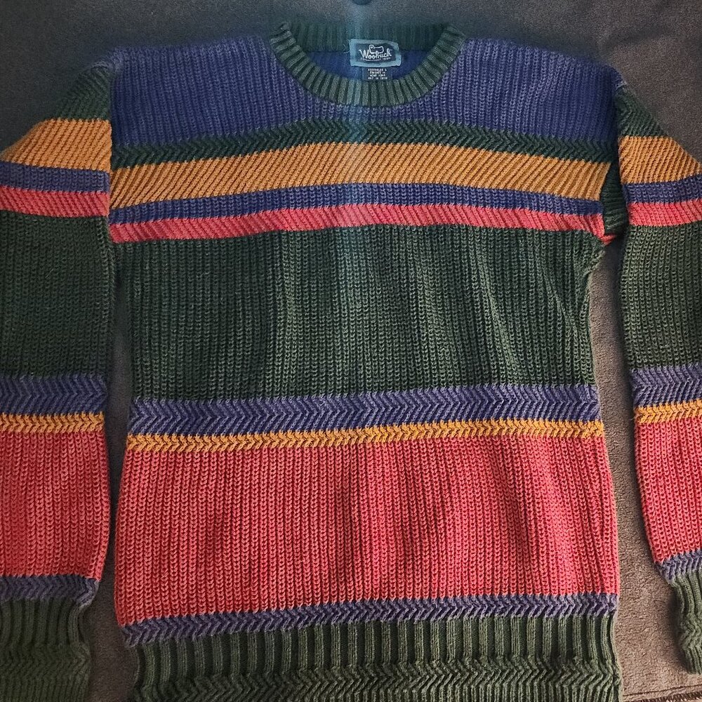 VTG Woolrich Cotton striped nautical sweater.